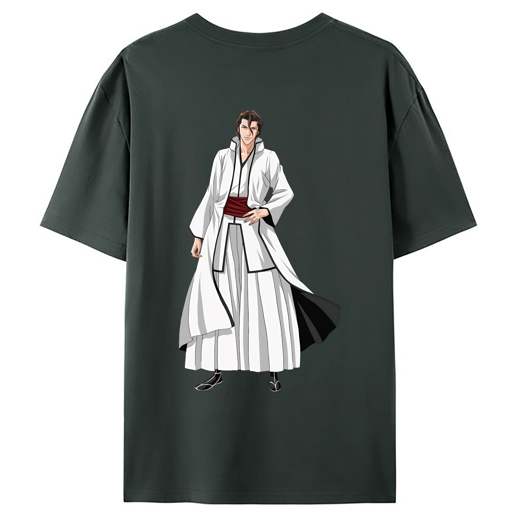 （画像用） ブリーチ 藍染 惣右介（あいぜん そうすけ） BLEACH Aizen Sousuke 綿100％ メンズ半袖Tシャツ（バックプリント） 通気性